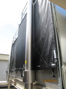 Marley NC Cooling Towers with Industrial Grade Cottonwood Filter Screens & Pulley Mount Fastening System.