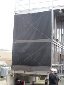 Marley NC8400 Series Cooling Tower with Industrial Grade Cottonwood Air Intake Filter Screens and Pulley Mount Fastening System